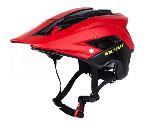 Casco Bicicleta Wolfbase Enduro Pro Certificado Rojo/negro