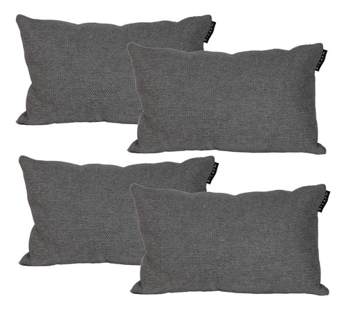 4 Cojines Riñoneras Rectangular Dicasa Rivo Delta Gris