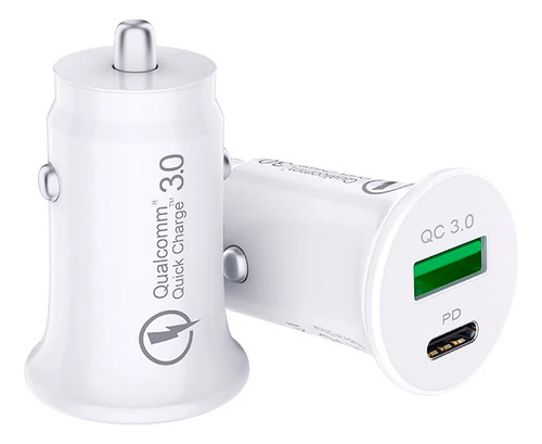 Ficha Cargador Unicell Para Auto Usb-a Y Usb-c 