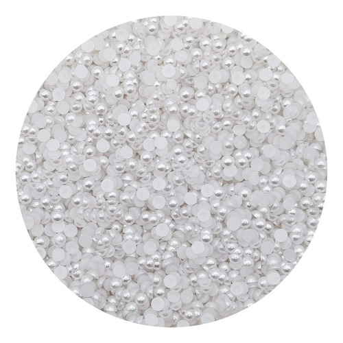 3600pcs 5mm Perla Plana Blanca Media Redonda Cabujón P...