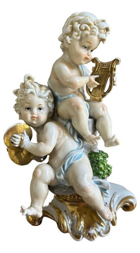 Estatuilla Porcelana Italiana Angel Antigua Impecable