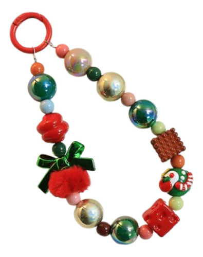 Llavero Con Cuentas Navideñas, Bonito Adorno Arco Verde