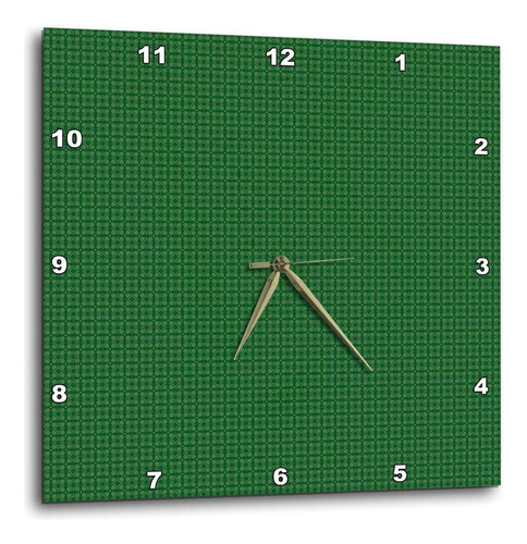 3drose Dpp__1 Reloj De Pared Con Patrones Cuadrados Verde Os