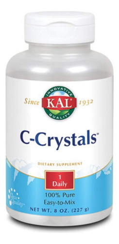 Kal Vitamina C Cristales Puros 1250 Mg Sin Sabor 8 Onzas