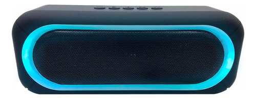 Bocina Portátil Bluetooth Altavoz Con Luz Led Color Azul