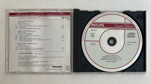 Cd Beethoven Piano Sonatas Op. 109, 110 & 111 Alfred Brendel Estandar (Usado)
