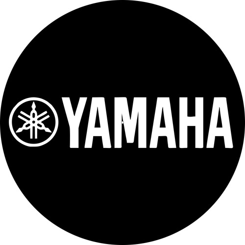 Yamaha Logo Blanco Fondo Negro Slipmat Paño Latex Scratch