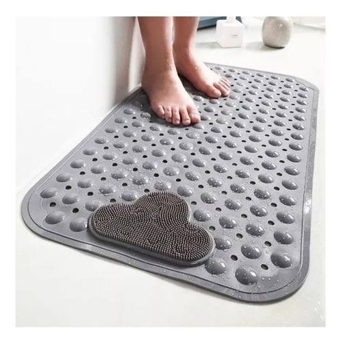 Tapete De Baño Antiderrapente Para Regadera Con Ventosas Gris