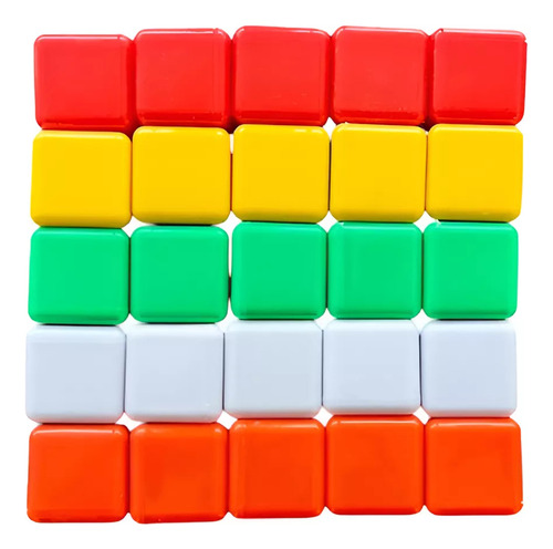 100 Cubos De Colores Alto Brillo Plástico Material Didáctico