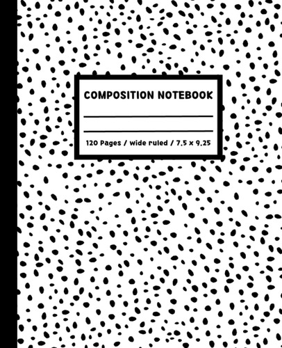 Libro: Wide Ruled Composition Notebook: Black And White Aest