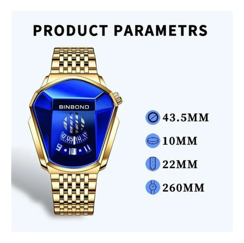 Reloj Cuarzo Hoursly 377 Locomotora Inoxidable Dorado
