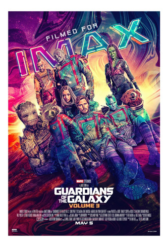 Póster Guardians Of The Galaxy Vol. 3 Imax Trajes Clásicos