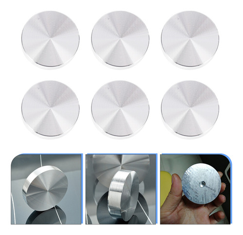 Mesa Auxiliar Redonda De Aluminio Macizo Con Tapa De Cristal