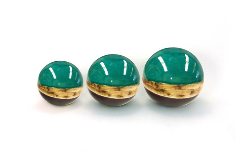 Esferas Ceramicas Trio 12-14-16cm Estilos Colores A Elección