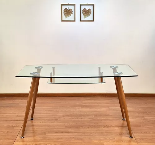 Mesa Cristal Templado Comedor Nórdica 