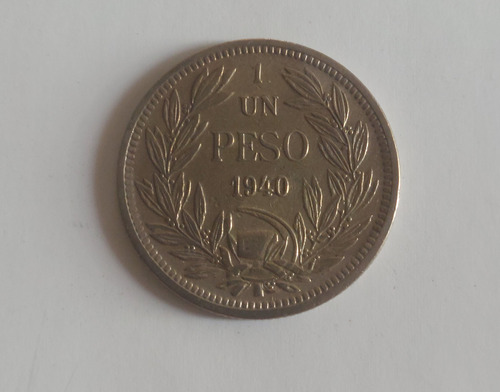 Moneda Chilena De 1 Peso Año 1940 (Usado)