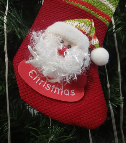 Bota Navidad Deco Diseño Paño Tela Tejido Papa Noel Color Papa Noel H9242