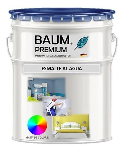 Pintura Baum - Esmalte Al Agua Color Blanco  1 Gal