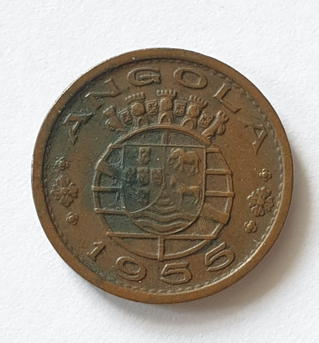 Angola Colonial Moneda 50 Centavos 1955 Usada Africa