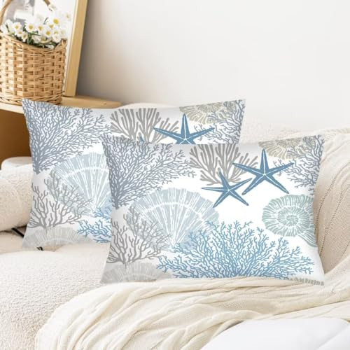 Juego De 2 Fundas De Almohada Temática Playa Queen