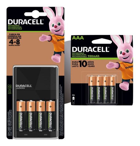 Kit Duracell Cargador Con 4 Pilas Aa +4 Pilas Aaa