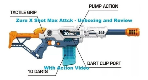 Imagen 4 de 7 de X-shot Max Attack Dispara 18mts C/24 Dardos Jlt 3694