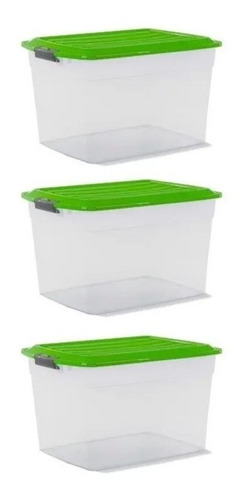 3 Cajas Organizadoras 34 Lts Colombraro Plasticas Argenshop