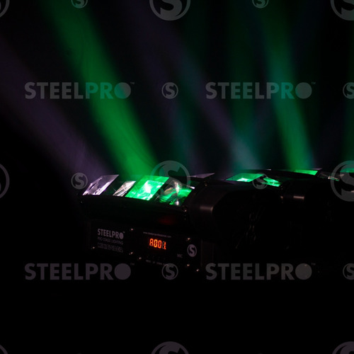 Imagen 5 de 8 de Cabeza Movil Minispider 8 Led Beam Doble Movimiento Steelpro