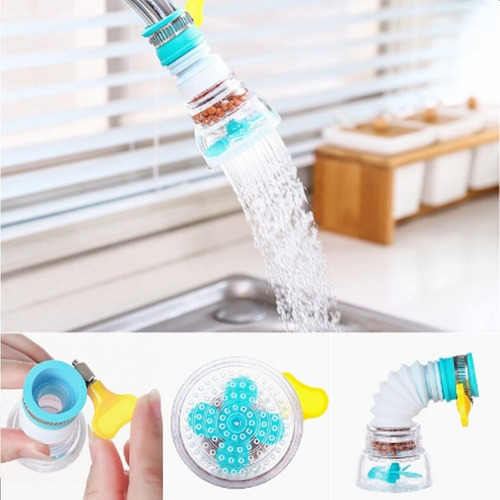 1 Adaptador De Caño 360° Filtro, Ahorrador Con Abrazadera