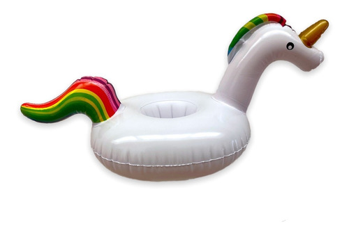 Flotador Unicornio Mini Porta Vaso Botella Lata Piscina