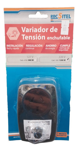 Variador De Tensión Enchufable 1.200w A Perilla