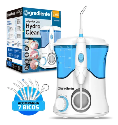 Irrigador Oral Waterpik Portátil 600ml Limpeza Bucal Aparelho Prótese Hydro Clean Saúde...