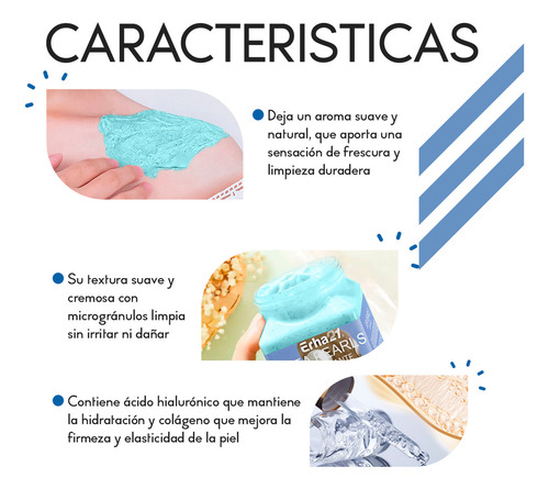 Exfoliante Corporal Diler De 350ml Fórmula Con Colágeno Y Ácido Hialurónico Para Piel Suave Limpia Y Revitalizada De Uso Diario O Semanal Aroma Perlas Marinas