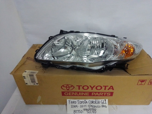 Faro Izquierdo Toyota Corolla Gli 2009/2011 Origin