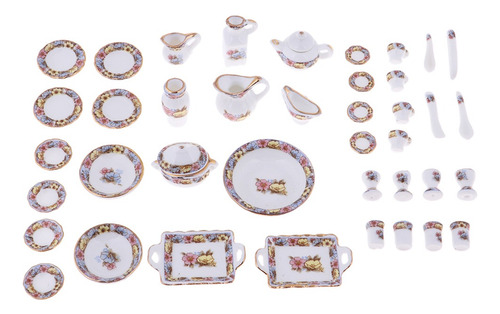 40 Unidades Set De Juego De Té Para Escala 1/12 Dollhouse