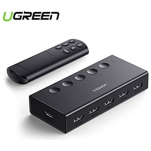 Switch Hdmi X 5 Puertos 4k@60hz Control Remoto Ugreen 90512