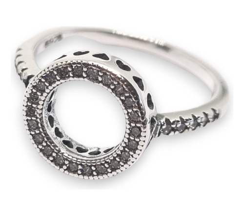 Anillo Plata Circulo 14mm Micro Pave