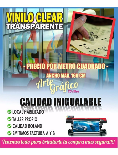 Vinilo Transparente, Clear, Impreso Traslucido X M2