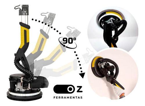 Lixadeira Parede Teto 750w C/led Com Lixas