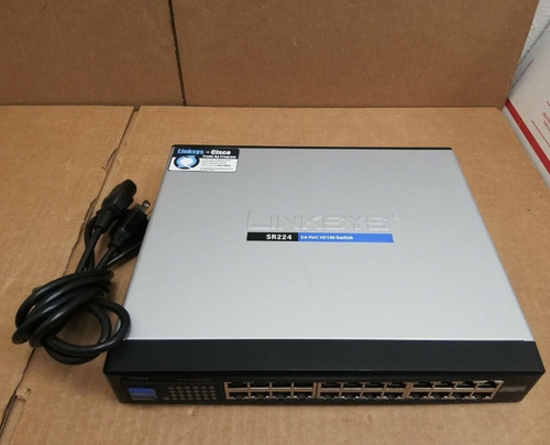 Linksys Cisco Sr224 24 Puertos Switch 10/100 Con Cable