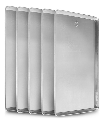 Pack De 5 Charolas Ideal 35 X 50 Cm De Aluminio Para Horno