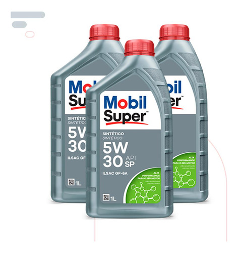 3 Litros Oleo Lubrificante Mobil Super 5w30 Sintético Api Sp