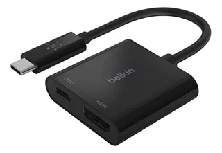 Belkin Adaptador Usb-c Para Hdmi 4k 60 Hz. + Carregador 60w Cor Preto