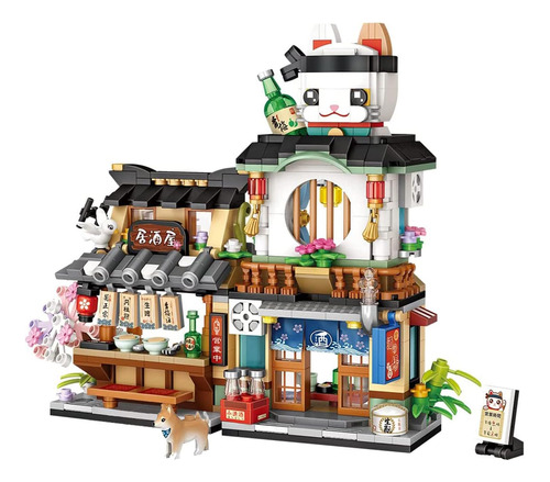 Baoswi Japanese Street View Izakaya Shop Mini Bloques De Con