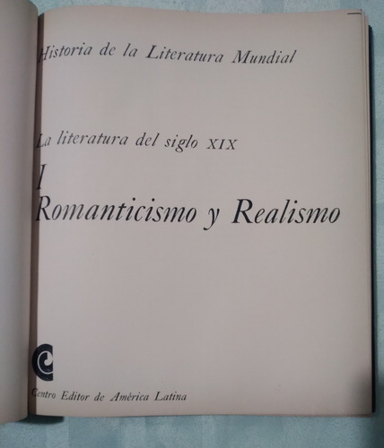 Libro Siglo Xix Romanticismo Y Realismo. (Usado)