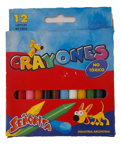 Pack 2 Cajas Crayones Señorita X 12 Y X 6 Colores