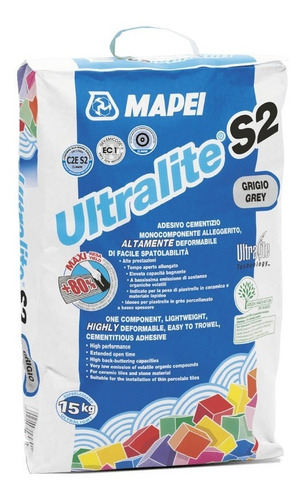 Adhesivo Cementoso Aligerado Ultralite S2 15kg Mapei Sibaco