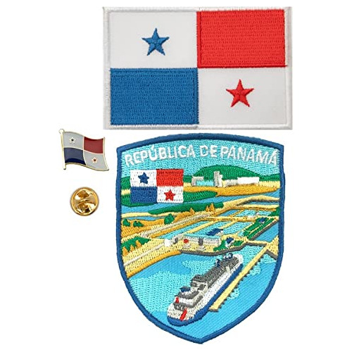 Paquete De 3 Parches Del Canal De Panamá Y Bandera De ...