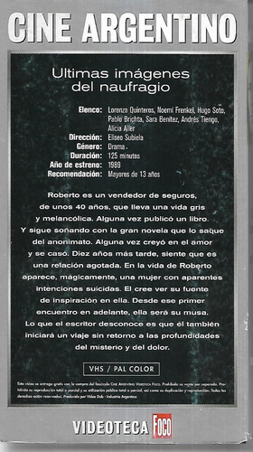 Ultimas Imagenes Del Naufragio De Eliseo Subiela Vhs Foco (Usado)