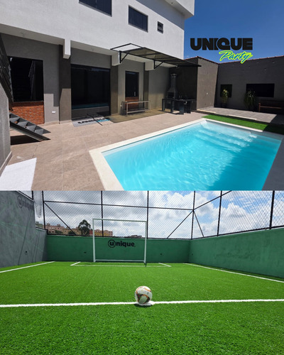 Salão De Festa Com Piscina E Mini Campo
